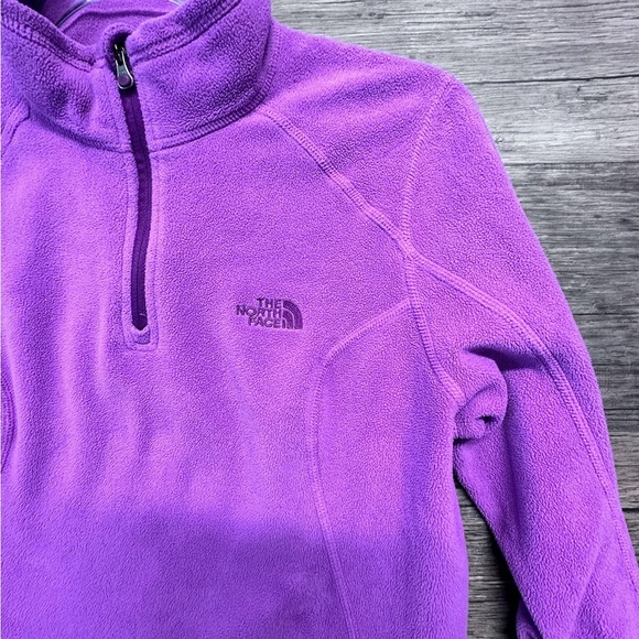 The North Face Purple Fleece Pullover Quarter Zip Sweater Sweat shirt - Picture 4 of 12